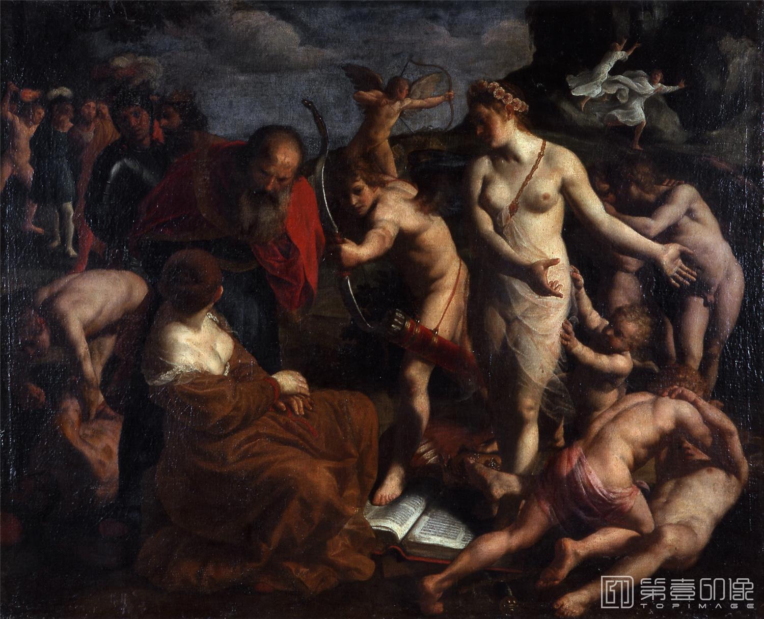 油画-荷兰莫瑞斯泰皇家美术馆Alessandro Turchi - Allegory on the Power of Love-047